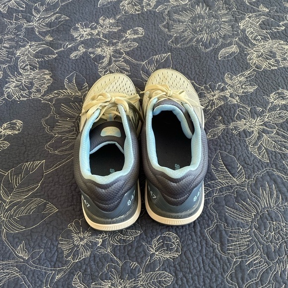 New Balance Beige and Blue Athletic Shoes - Picture 10 of 12